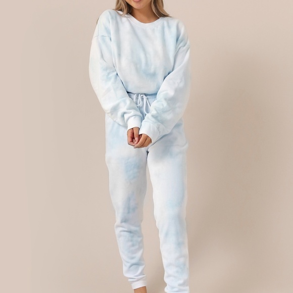 Cloudy Blue Tie Dye Sweatpants/Joggers - Picture 2 of 6